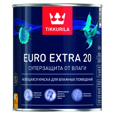 EURO 20 EXTRA А краска для влажных помещений 0,9л.