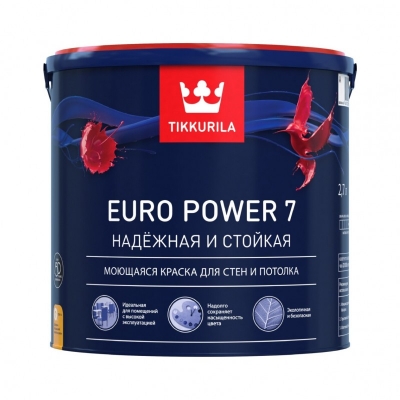 EURO POWER 7 А краска интерьерная стойкая к мытью 2,7л.