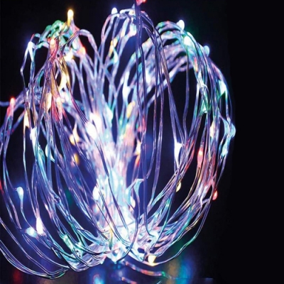 Гирлянда KOCNL-EL150 (разноцветные нити RGB медный провод IP44 10метров)