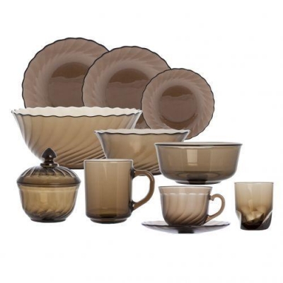 Столовый набор 45 предметов ОКЕАН ЭКЛИПС дымчатый H0250 (N1497) (L510)