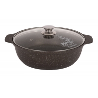 АП Кастрюля-Жаровня 3л. со стекл. крышкой (кофейный мрамор) арт.жмк32а Kukmara