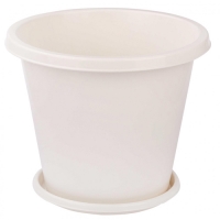 Горшок цветочный Эконом 10л с поддоном (белый) (уп.18) М7257 г.Октябрьский