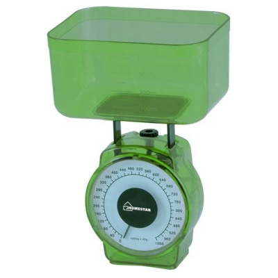 Весы кухонные механические HOMESTAR HS-3004М, 1 кг, цвет зеленый арт.002796