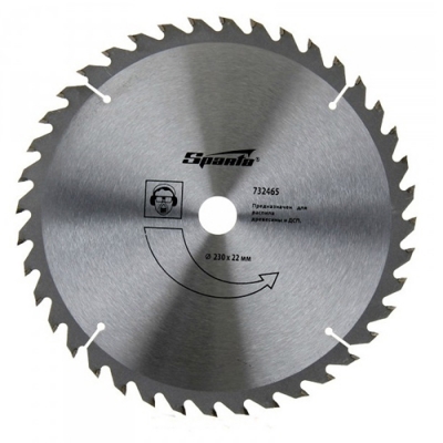Пильный диск по дереву, 230 х 22мм, 40 зубьев// Sparta арт.732465