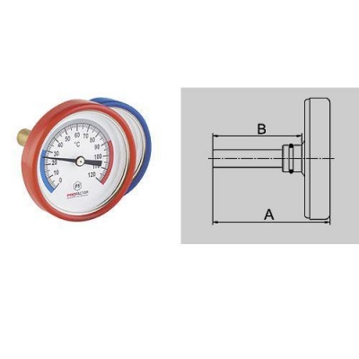 Термометр биметалл д-63мм. с аксиальным присоединением PF868
