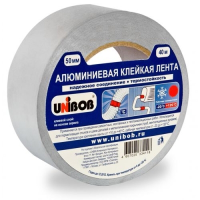 Клейкая лента алюминиевая 50мм х 50м UNIBOB ИУ (24) арт.37284 (67668)