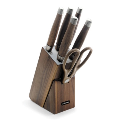 Набор из 5 ножей с ножницами на деревянной подставке Glaymore Rondell RD-984