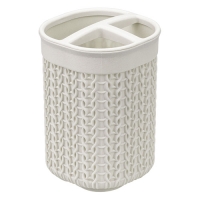 Подставка для зубных щеток ВЯЗАНИЕ белый ротанг М2240