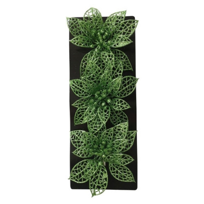 Украшение декоративное Цветок (3шт) цвет зеленый арт.007939