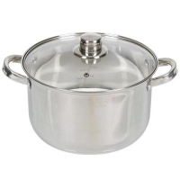 Кастрюля нерж DNN3 6,5л стекл.крышка, мет.ручки Daniks SD-A17-24 (355349)