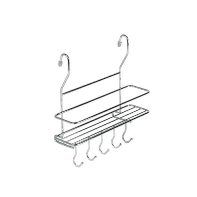 Полка на рейлинг малая с крючками, хром арт.MX-402