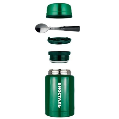 Термос ш/г суповой с ложкой вороненая сталь NТS-750G БИОСТАЛЬ