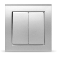 Выключатель двухкл. Бриллиант, с/у, 10А, 220В, серебро (7949650)