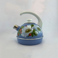 Чайник 3,5 л.(конс.ручка)-синий туман/маричка (декор-нерж.сталь на белом) Т04/35/08/33/Н03