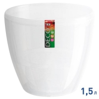 Горшок для цветов ДЕКО ТВИН 1,5 л., цвет Белый (ДЕК 1,5 БЕЛ)