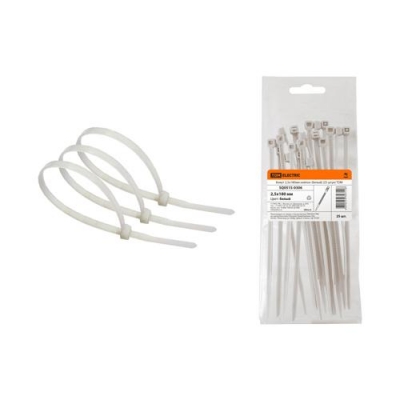 Хомут 2,5х180мм нейлон (белый) (25 штук) TDM (SQ0515-0306)