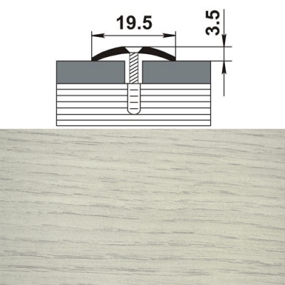 Профиль стыкоперекрывающий ПС 02.1350.105 дуб арктик Профиль стыкоперекрывающий ПС 02.1350.105 дуб арктик