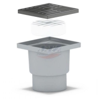 Трап верт. выпуск 110 н/р реш. 15х15 нерж. сухой ТQ1212