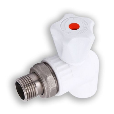 Кран шаровой для радиатора угловой 20х1/2 (60/10) (Valfex) ЗАВОД ВАЛФ-РУС БЕЛЫЙ