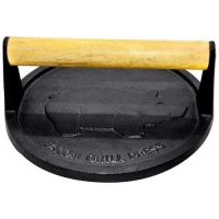 Пресс для гриля чугунный с деревянной ручкой, круглый, PRESSA, диа 18 см, тм Mallony арт.985061