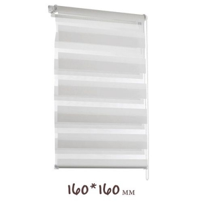 Рулонная штора День-Ночь 160х160 снежно-белый