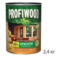 Антисептик лаковый атмосферостойкий алкидный PROFIWOOD,бесцветный (2,4кг.) (0537)