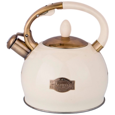 Чайник agness со свистком, 3л c индукцион. капсульным дном цвет: дымчатый серый 937-843 Чайник agness со свистком, 3л c индукцион. капсульным дном цвет: дымчатый серый 937-843