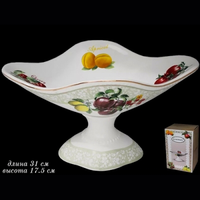 Фруктовница на ножке 31см ФРУКТЫ в под.уп.(х6) арт.110346