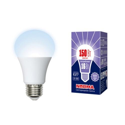 Лампа светодиодная LED-A60-16W/DW/E27/FR/NR Дневной белый свет (6500K) Серия Norma