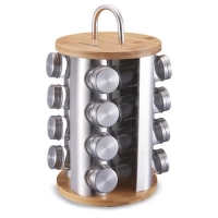Набор ёмкостей для специй на круглой подставке 16 шт (7044)