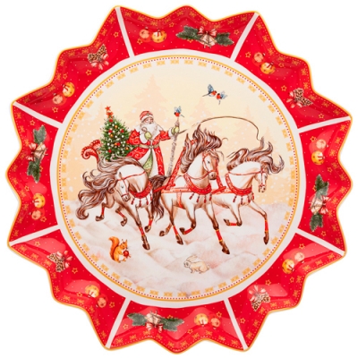 Блюдо lefard "Тройка" 38 см красное 85-1736