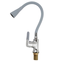 МАК - Смеситель кухонный ,бок , шаровый с гибким изл СЕРОГО цвета , с ДВУХРЕЖ аэратор 4108