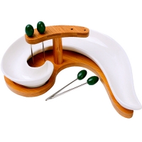 12076 Менажница с подставкой 7пр фарфор/дерево LR (х27) "MAYER & BOCH"