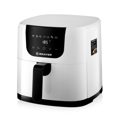 Аэрогриль BRAYER 2039BR, 1500Вт, 5л, t. 200С, съемная решетка, таймер, LCD-дисплей, 7 программ