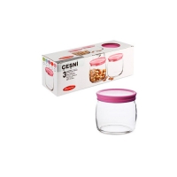 Банка CESNI 3 шт. 650 мл с розовой пласт.крышками арт.43003B/