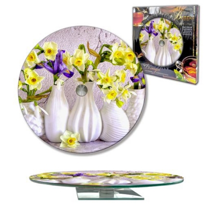 Блюдо сервировочное круглое вращающееся, d 280 мм, стекло (105-1486)