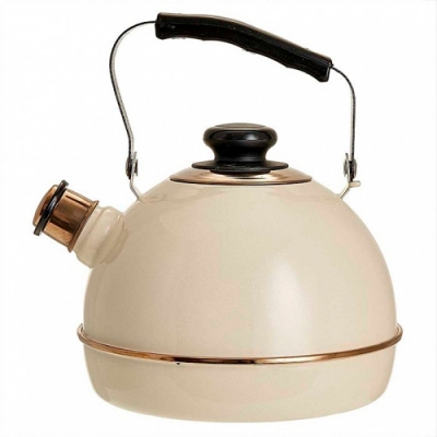 Чайник 3,5л. (подвиж. ручка) - слон. кость (декор - нерж. сталь) TM04/35/04