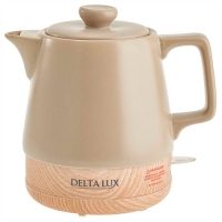 Чайник электрический Delta Lux DE-1013 корпус из фарфора, бежевый, 1200Вт, 1,0л