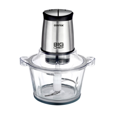 Чоппер Centek CT-1394 (сталь) <600Вт> 2 скорости, стеклянная чаша 1,5л, разборные ножи