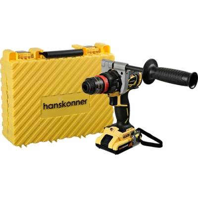 Дрель-шуруповерт аккумуляторная Hanskonner HCD1865BLС б/щ18В,2 акк.2,4Ач,65Нм, смен патрон 13мм,кейс