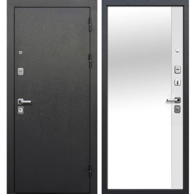 Дверь мет. 9 см Серебро Эмалит Белый ЗЕРКАЛО 860 правая (Россия) г.Йошкар-Ола