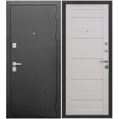 Дверь металлическая 9 см Ferroni Серебро Лиственница беж Царга NEW 860 правая (Россия)