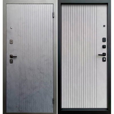 Дверь Рона-2050/960R Бет графит/Бетон Снежный/черный муар