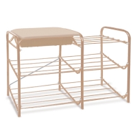 Этажерка для обуви с ящиком (790х330х510) 3 полки слоновая кость/бежевый металлик ЭТП1-1/БЖ