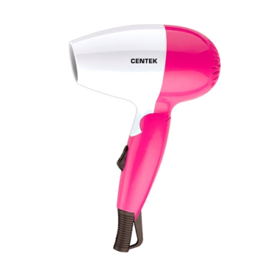 Фен Centek CT-2229 (бел/роз) 1200Вт, 2 скорости и температуры нагрева, складная ручка