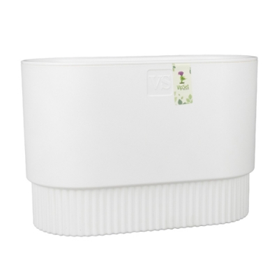 Горшок цветочный VipSet Бостон с дренажной системой овал 7,0л белый (AMБ-7-01)