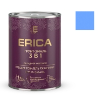 Грунт-эмаль ERICA 3в1 по ржавчине алкидная МАТОВАЯ голубая 0,8 кг