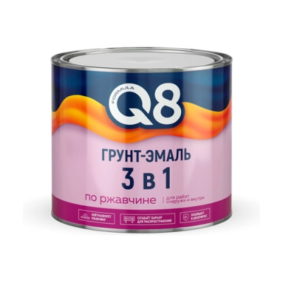 Грунт-эмаль по ржавчине Formula Q8 белая 1,8 кг