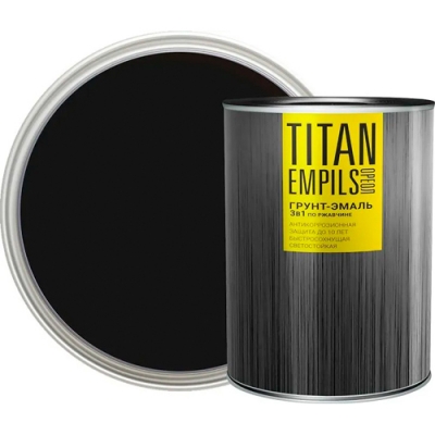 Грунт-эмаль по ржавчине "ОРЕОЛ ТИТАН" черный матовый RAL 9005 0,75 л.