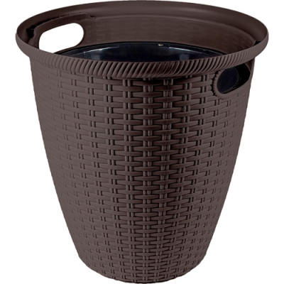 Кашпо напольное InGreen Ротанг D266мм/10л с внутренним горшком 6 л горький шоколад ING6215